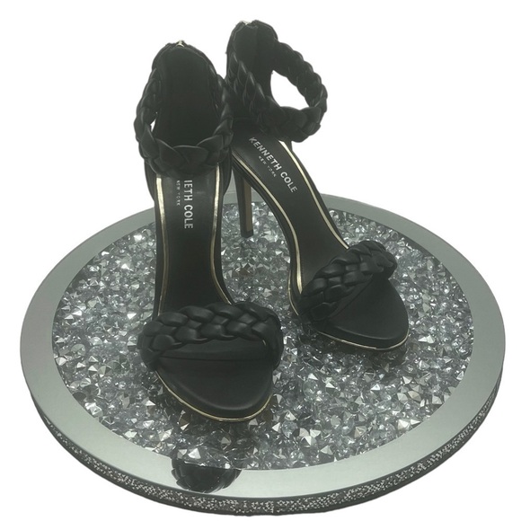 Kenneth Cole New York Shoes - Kenneth Cole New York Brooke Leather Braided Womens BLK Heels SZ 6 NEW MSRP $125